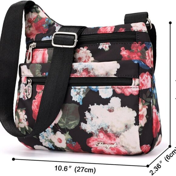 Compact and Versatile Nylon Crossbody Purse for Women - 10.6 x 2.36 x 8.9 In - Picture 2 of 3